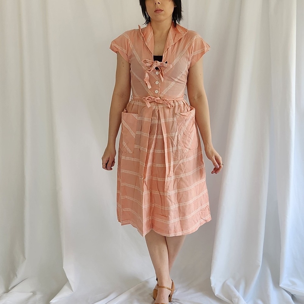 60s Pink and White Day Dress